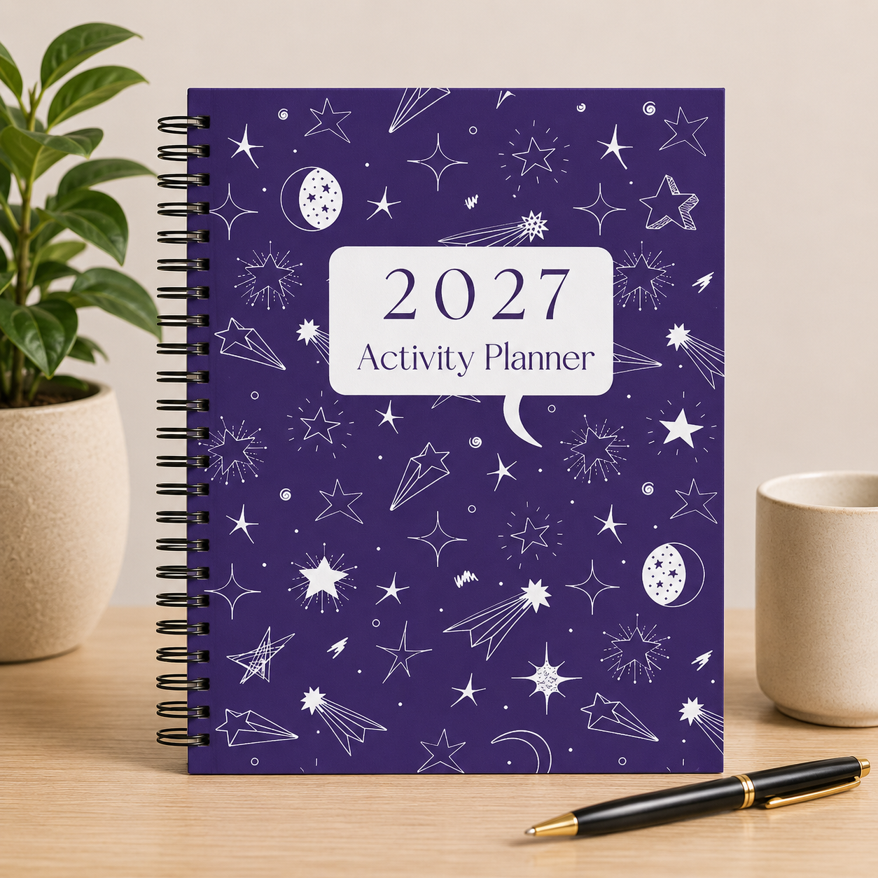 2027 Activity Planner Coil/Spiral (Moon/Sun)