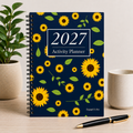 2027 Activity Planner Coil/Spiral (Navy Sunflower)